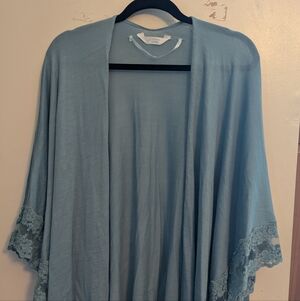 LC Lauren Conrad Light Blue Lace Trim Wrap
